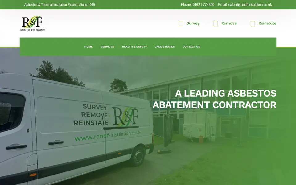 R&F Insulations Limited homepage screenshot