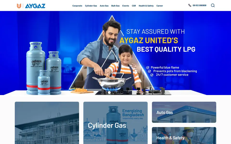 United Aygaz LPG homepage screenshot